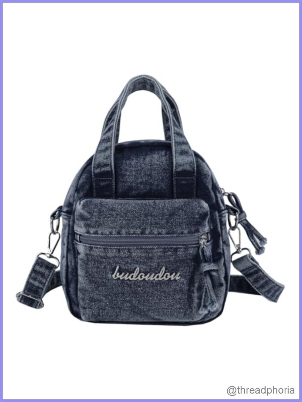 Vintage Denim Crossbody Bag Convertible Mini Shoulder Handbag Cotton Jean
